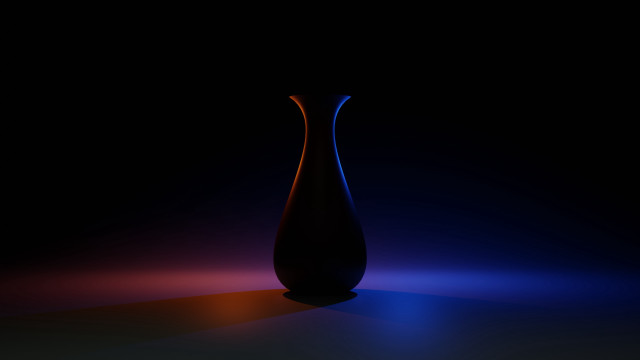 Black vase blue red light free wallpaper - medium preview image