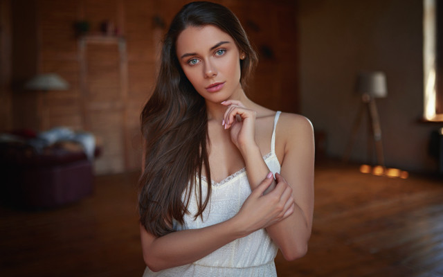 Eszter mattioni portrait white dress free wallpaper - medium preview image