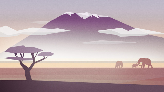 Elephants mountain field trees snow free wallpaper - medium preview image