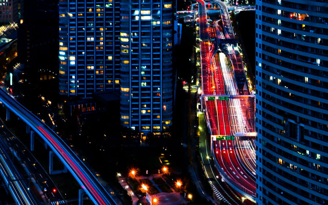 Tokyo night cityscape bridge ferriswheel #7 free wallpaper - medium preview image