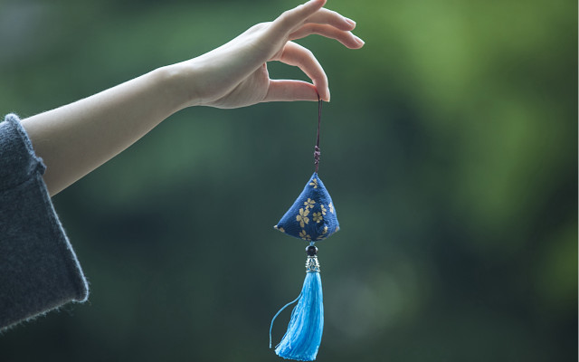 Person blue tasseled holding tree free wallpaper - medium preview image