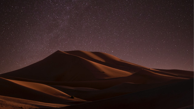 Desert starry sky person hill free wallpaper - medium preview image