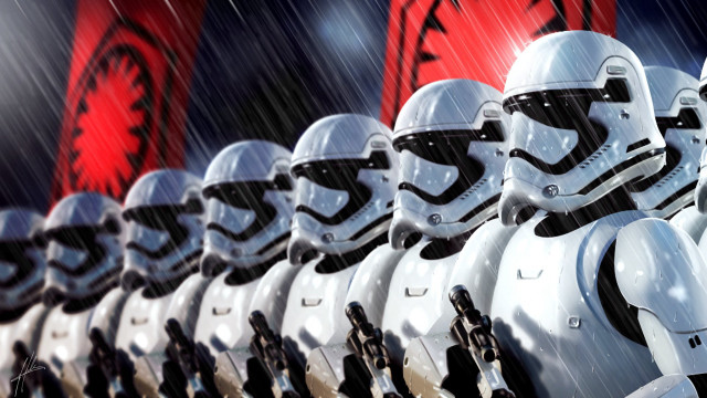 Stormtroopers rain red black background free wallpaper - medium preview image