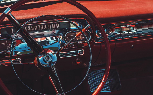 Classic car steering red dashboard free wallpaper - medium preview image