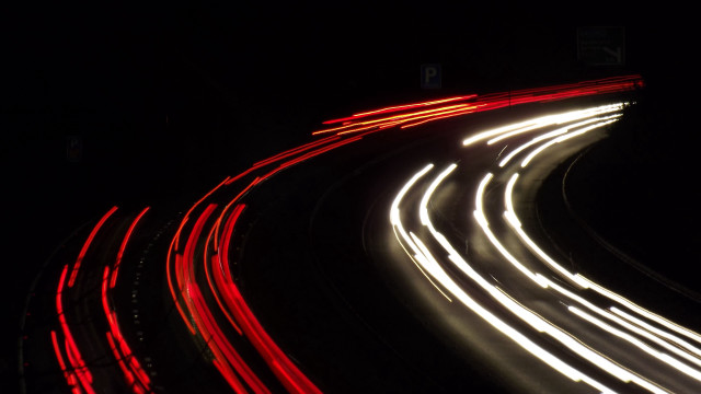 Highway night longexposure lightstreaks motionblur free wallpaper for desktop - medium preview image