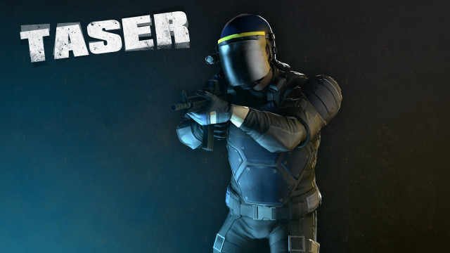 Man blue uniform gun laser free wallpaper - medium preview image
