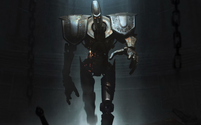Robot dark room light head free wallpaper - medium preview image