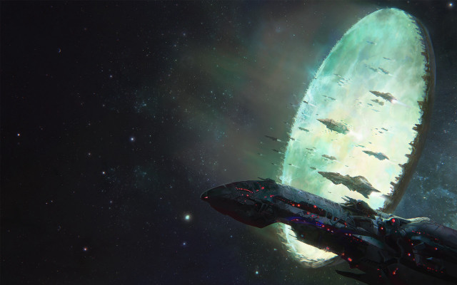 Spaceship galaxy stars planets white free wallpaper - medium preview image