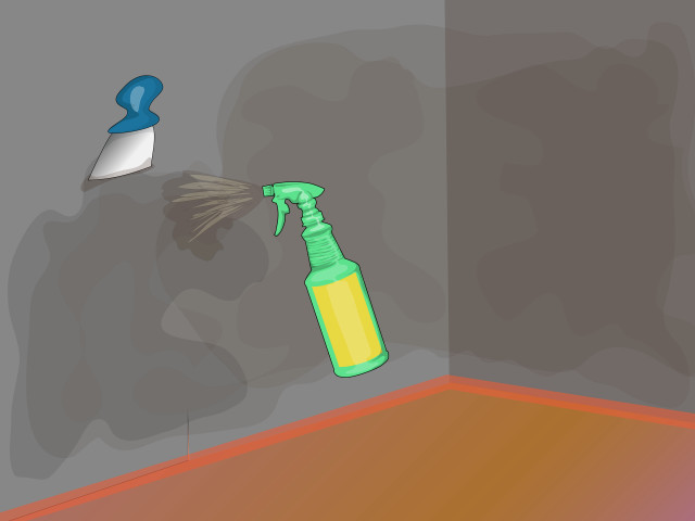 Spray bottle broom wall shadow free wallpaper - medium preview image
