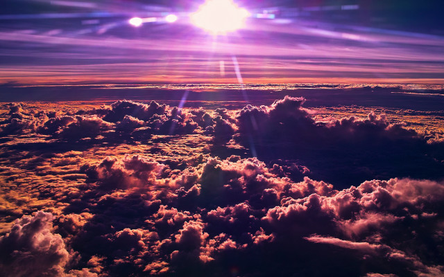 Sunset clouds plane window bright free wallpaper - medium preview image