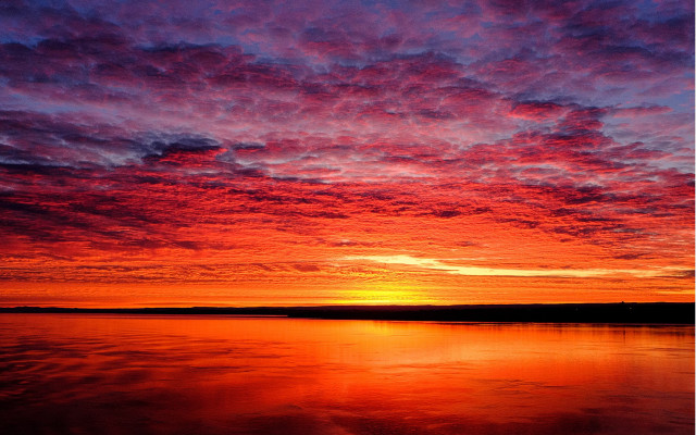 Sunset red purple clouds water free wallpaper - medium preview image