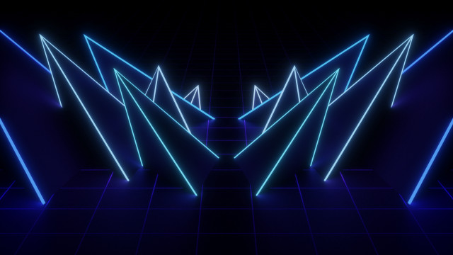 Dark room neon blue white free wallpaper - medium preview image