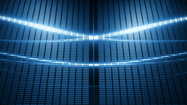 Blue wave light beeple architecture free wallpaper - medium preview image