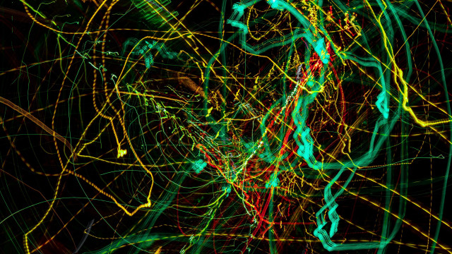 Green yellow lines abstract fence free wallpaper - medium preview image