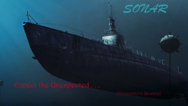 Submarine floating ocean caption below free wallpaper - medium preview image