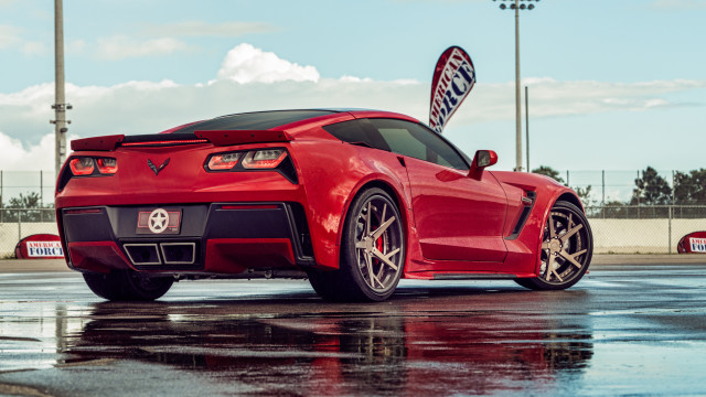 Red sports car tiltshift blue free wallpaper - medium preview image