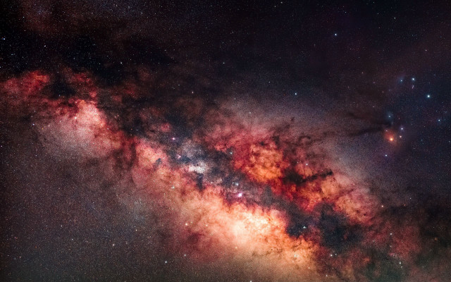 Colorful starfield center space art free wallpaper for desktop - medium preview image