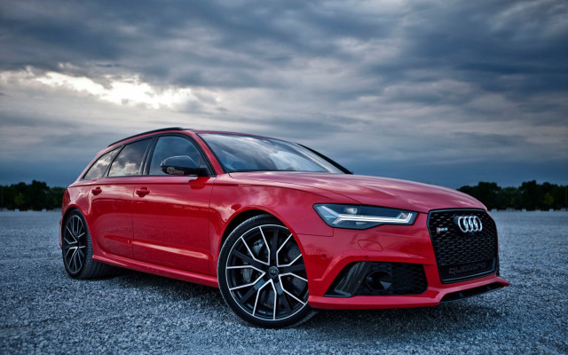 Red car parking lot cloudy free wallpaper - medium preview image