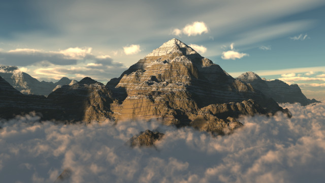 Mountain clouds sky city beach free wallpaper - medium preview image