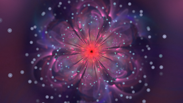 Colorful flower galaxy hologram bubble free wallpaper - medium preview image