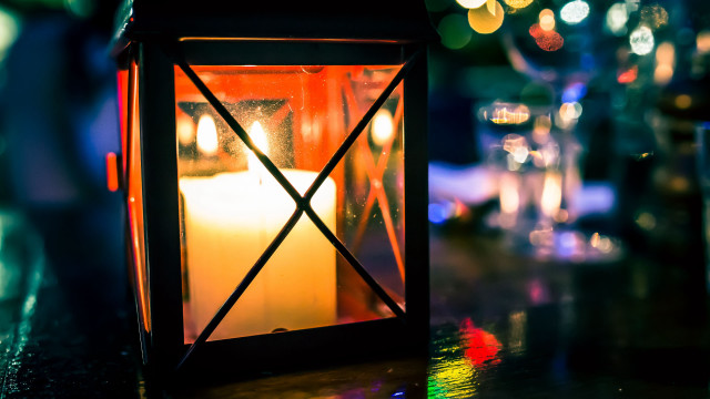 Lit candle wine bokeh depth free wallpaper - medium preview image