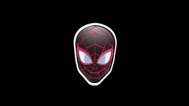 Spiderman mask glowing eyes black free wallpaper - medium preview image