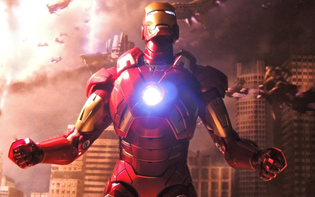 Man suit light cityscape helicopter free wallpaper - medium preview image