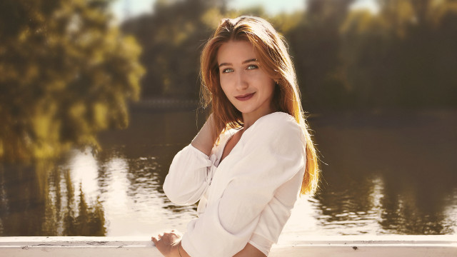 Elina karimova lake portrait white free wallpaper for desktop - medium preview image