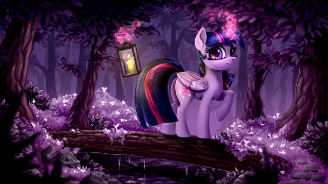 Pony forest gothic lantern fireflies free wallpaper - medium preview image