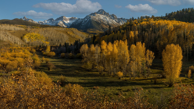 Mountain range forest snow capped free wallpaper - medium preview image