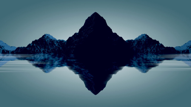 Mountain reflection sky abstract illusionism free wallpaper - medium preview image