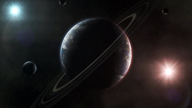 Solar system planet aurora astronaut free wallpaper - medium preview image