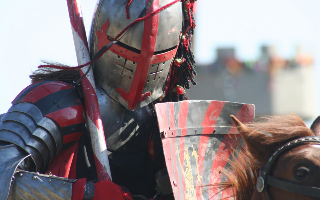 Knight armor horse city sky free wallpaper - medium preview image