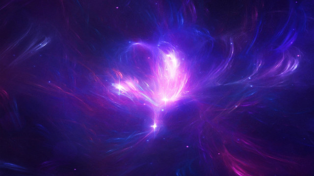 Purple blue heart aurora galaxy free wallpaper - medium preview image