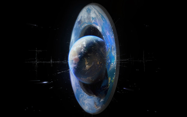 Earth planet ring space star free wallpaper - medium preview image