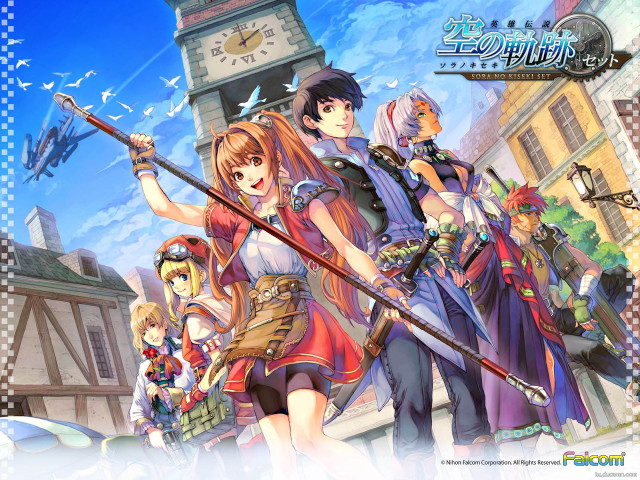 Anime characters clock tower sky free wallpaper - medium preview image