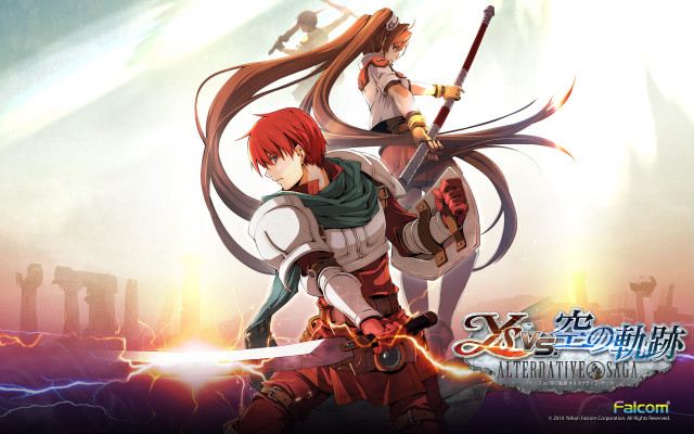 Anime couple field grass rocks free wallpaper for desktop - medium preview image