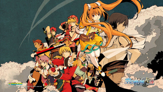Anime characters clouds sky background free wallpaper - medium preview image