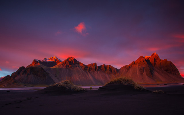 Mountain range pink sky clouds #19 free wallpaper - medium preview image