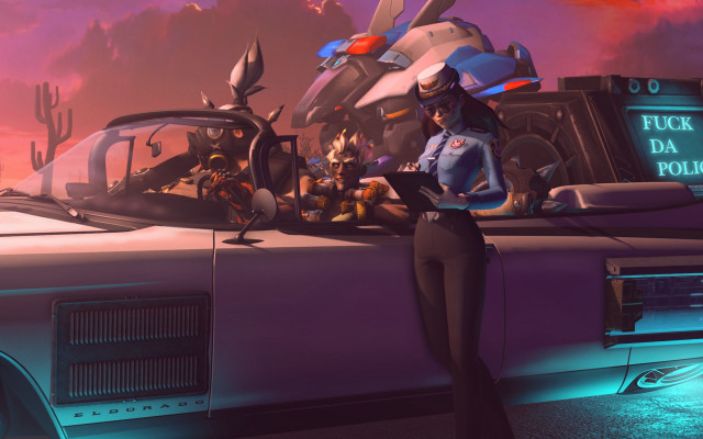 Futuristic woman car splashart mecha free wallpaper - medium preview image