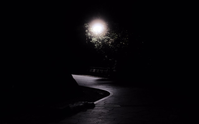 Dark street bench moonlight planet free wallpaper - medium preview image