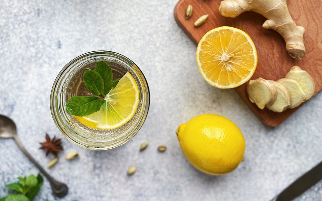 Lemon ginger water food photography free wallpaper - medium preview image