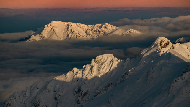 Snowy mountain pink sky clouds #2 free wallpaper - medium preview image