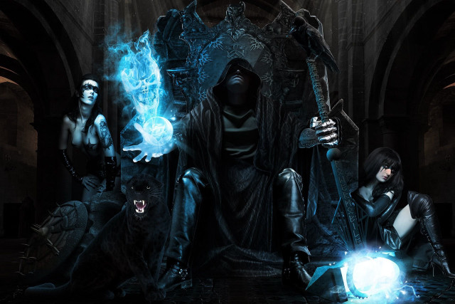 Fire ice throne magic demons free wallpaper - medium preview image