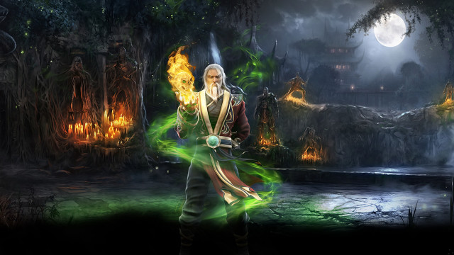 Green man glowing object dark free wallpaper - medium preview image