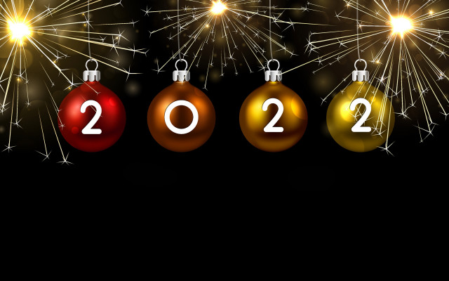 Festive futuristic christmas ornaments fireworks free wallpaper - medium preview image