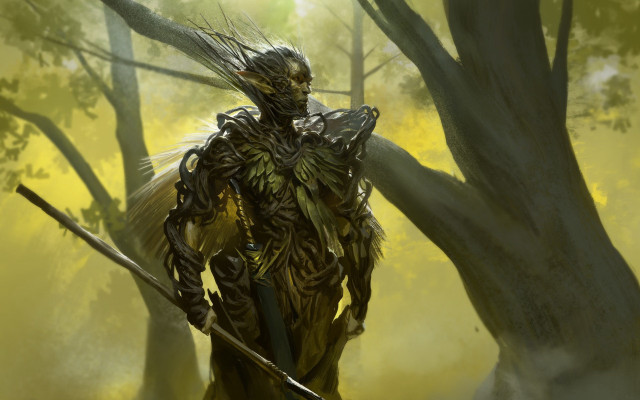 Man sword bird forest armor free wallpaper - medium preview image
