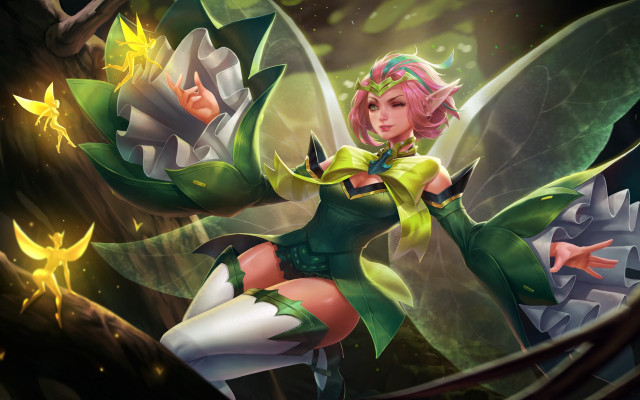 Green fairy elf sword star free wallpaper - medium preview image