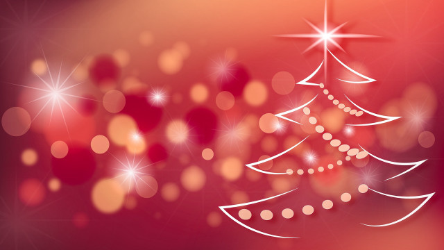 Christmas tree star red background free wallpaper - medium preview image