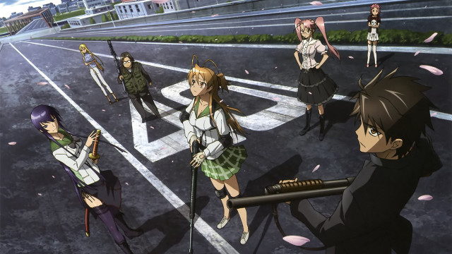 Anime characters parking lot guns free wallpaper - medium preview image